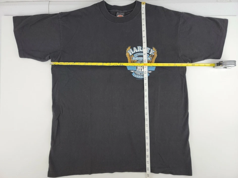 Camiseta negra grande vintage años 90 1994 Hal's Harley Davidson Milwaukee WI hecha en EE. UU. Foto 3 de 4