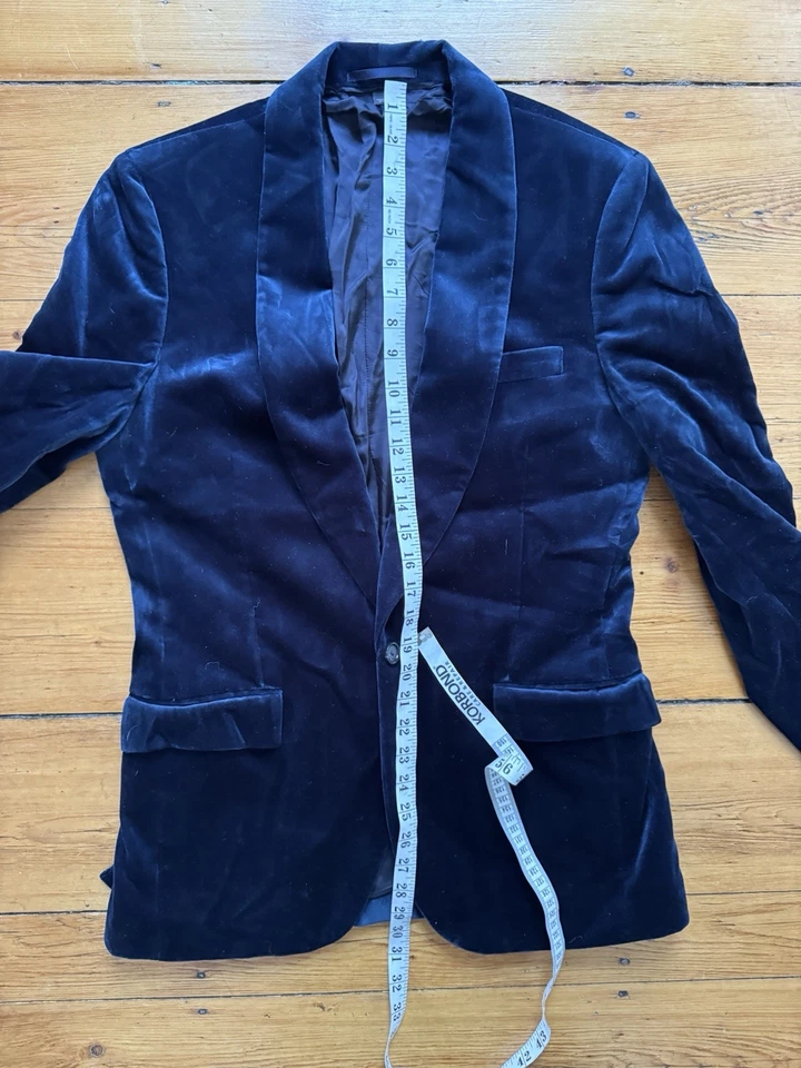 J Crew Ludlow Shawl Collar Velvet Blazer Men’s 38R Blue - Image 4 of 4