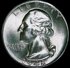 1948-S Washington Quarter - BU / MS / Unc - 90% Silver - Free Shipping!