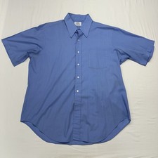 Vintage 70s Arrow Kent Shirt Mens Large Blue Point Collar USA Made