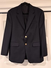 Lauren Ralph Lauren Wool Blazer Mens 38S Navy Blue Two Gold-Button Sport Coat