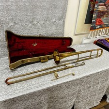 VINTAGE Getzen Trombone Super Deluxe ELKHORN WIS Tone Balanced 47168 Orig Case