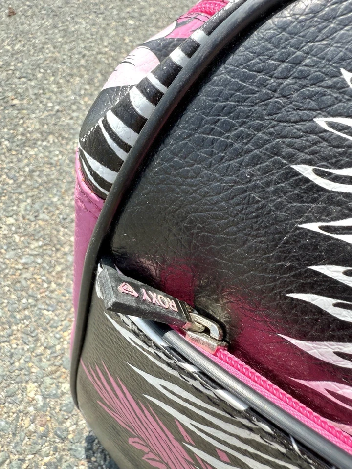 Maleta Floral Tropical Rosa Caliente De Colección Y2K Años 90 Equipaje Bolsa de Lona Foto 4 de 4