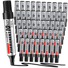 48 Pcs Jumbo Size Permanent Markers Bulk Waterproof Chisel Tip Marker Black