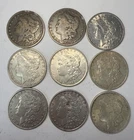 Lot of 9 Mixed Date Morgan Silver Dollar - 90%  USMX21PO-Jr