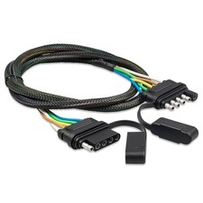 5 Way Flat Trailer Wire Extension 48 inch Vehicle-Side and Trailer-Side 5-Pin