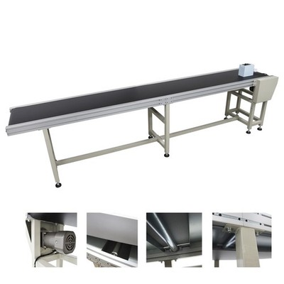 118x15.7in Industrial PVC Belt Conveyor 110V Variable Speed Add Support Roller