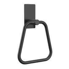 Adhesive Towel Holder for Bathroom Wall, Matte Black Towel Ring