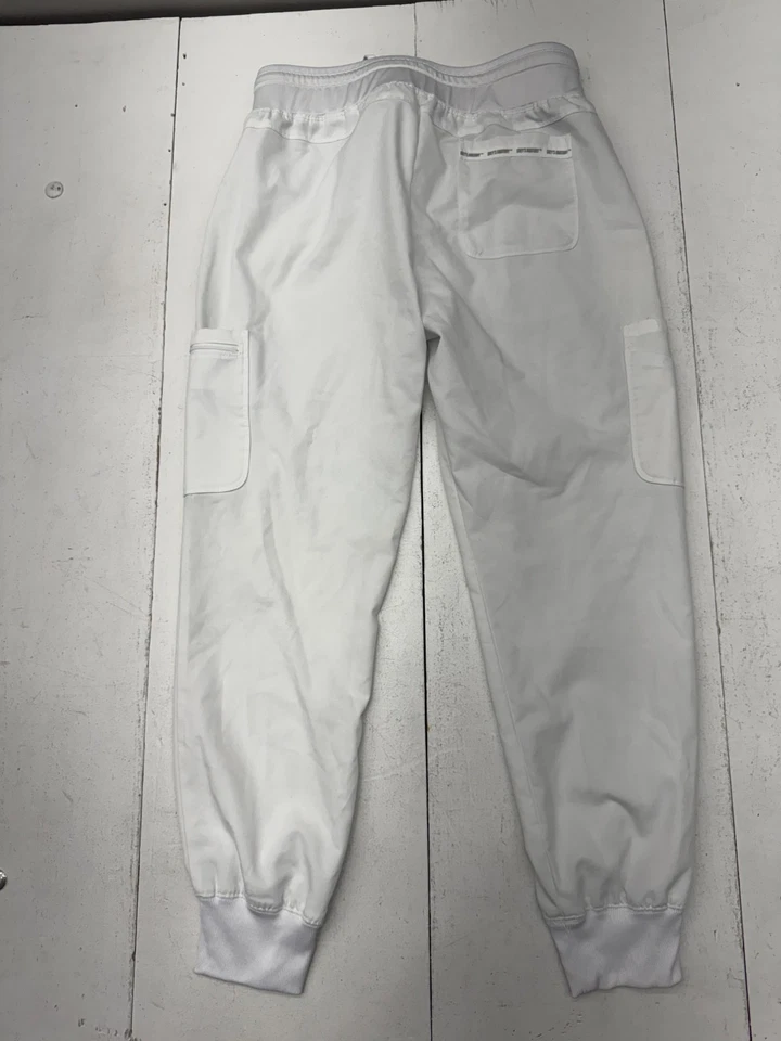 Pantalones exfoliantes Grey's Anatomy blancos lisos con cordón para mujer talla mediana Foto 2 de 4