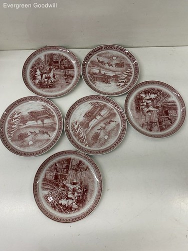 5 Spode St. Nick Christmas Time salad plates, 8''