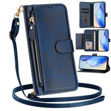 For Samsung Galaxy A17 A37 A57 A36 A26 A56 Crossbody Leather Zipper Wallet Case