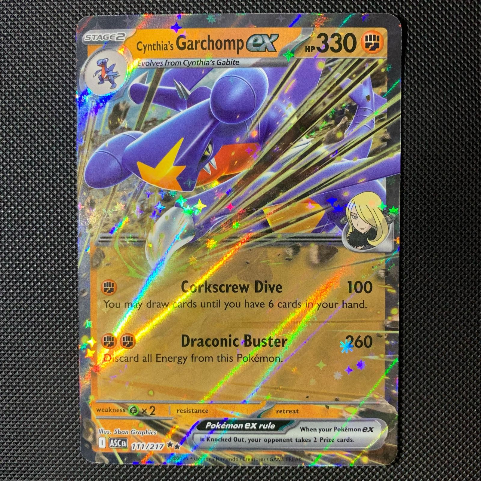 Cynthia's Garchomp ex 111/217 Double Rare Ascended Heroes Pokemon Holo Near Mint