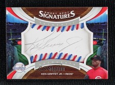 2006 Sweet Spot Signatures Red & Blue Stitch 4/100 Ken Griffey Jr Auto HOF 0p92