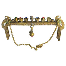 Antique Vintage Purse Frame Jewelled Roses - SELLER PAYS US TARIFFS