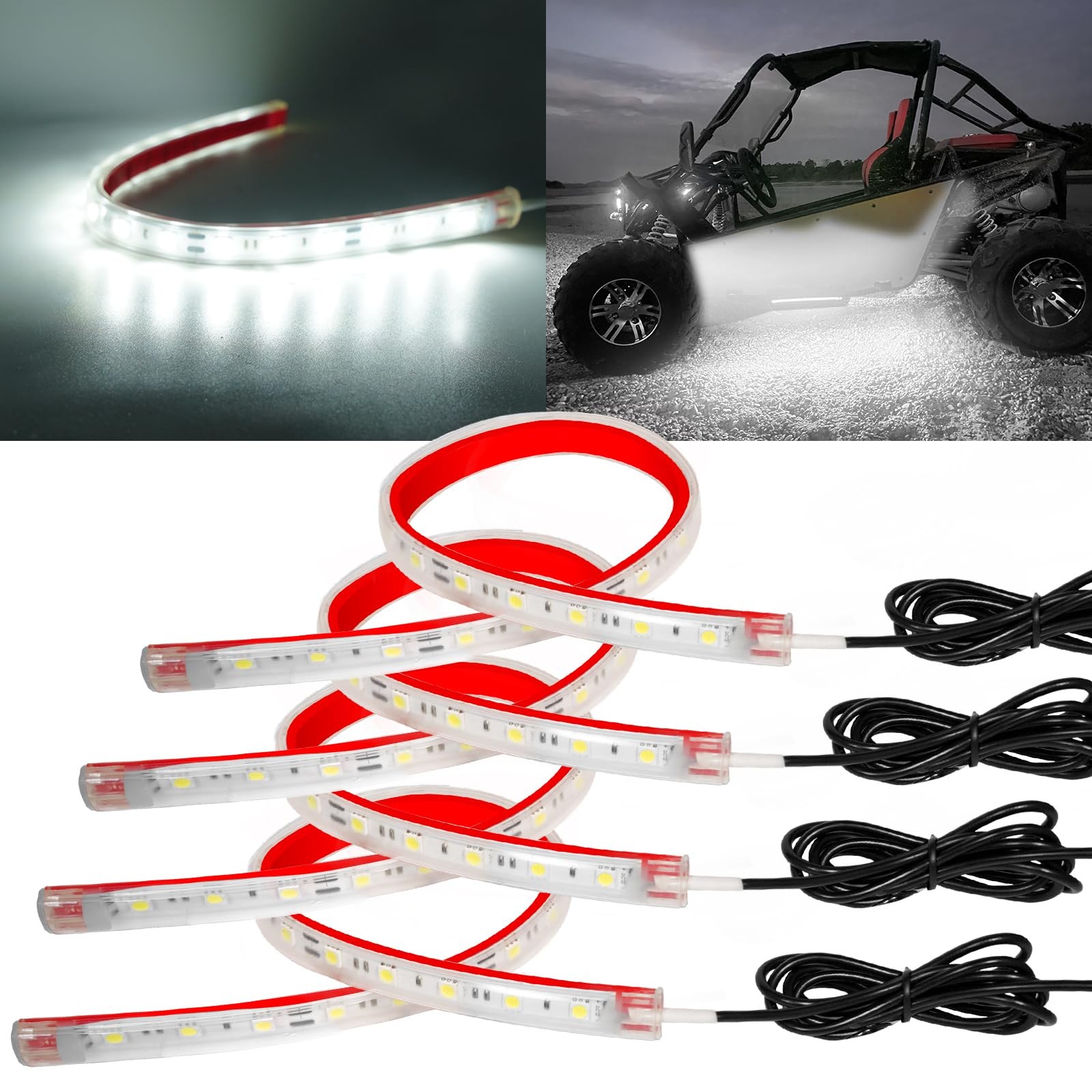 Lumière LED moto intérieur blanc 12V pour vos sorties nocturnes en golf