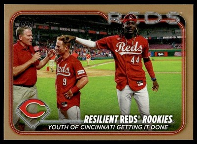 2024 Topps Resilient Reds Rookies w/ Elly De La Cruz #133 Gold #'d 1364/2024
