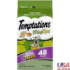 Cat Treats Chicken Catnip Cheese Flavor Dental Mixups Crunchy Soft Snack 48oz US