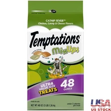 Cat Treats Chicken Catnip Cheese Flavor Dental Mixups Crunchy Soft Snack 48oz US