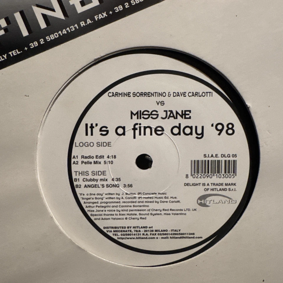 Miss Jane It’s A Fine Day ’98 12” Vinyl 1998 Hitland Eurodance Trance  Foto 2 de 4