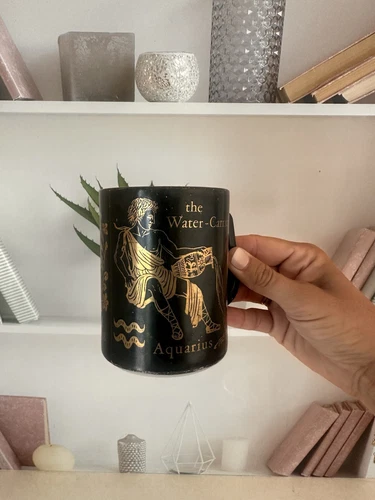 Vintage Federal Glass Zodiac Series AQUARIUS Mug - Astrology, Horoscope, Signs
