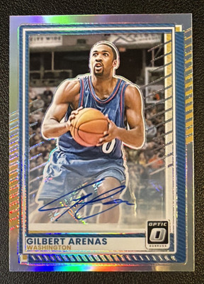 2025-26 Panini Donruss Gilbert Arenas Optic Prizm Auto /49 #144 Washington