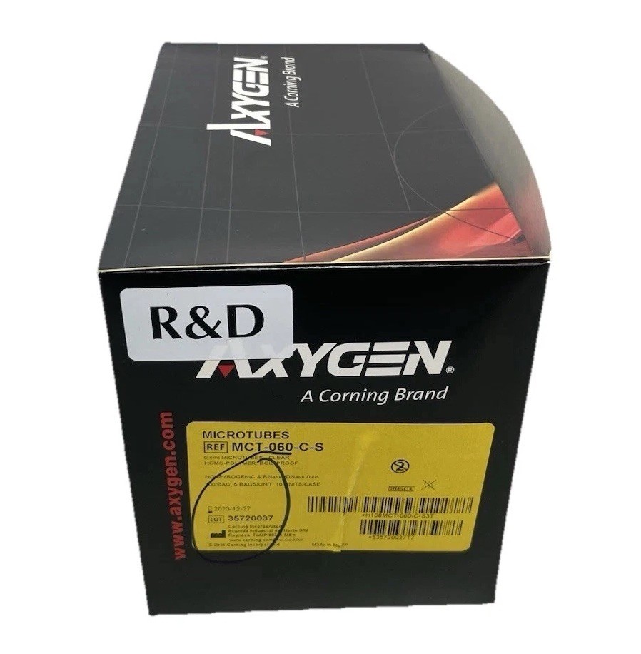 Axygen Microcentrifuge Tubes 0.6mL Clear Sterile 500ct MCT-060-C-S