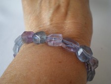 Afghanistani Fluorite bracelet, 153 carats, 10 mm, on stretchy jewellery elastic