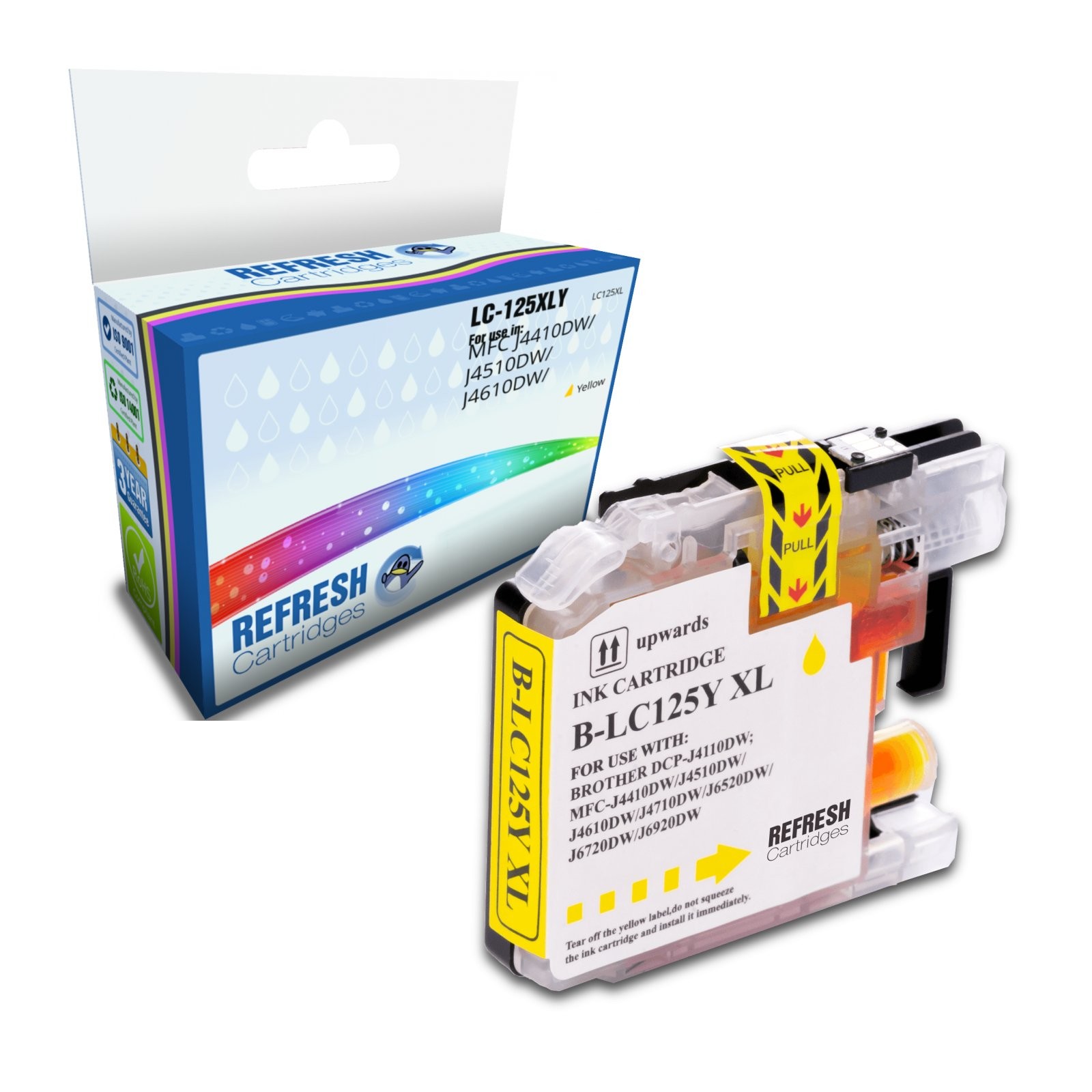Refresh Cartridges Yellow LC-125XLY Ink Compatible With Brother Printers
