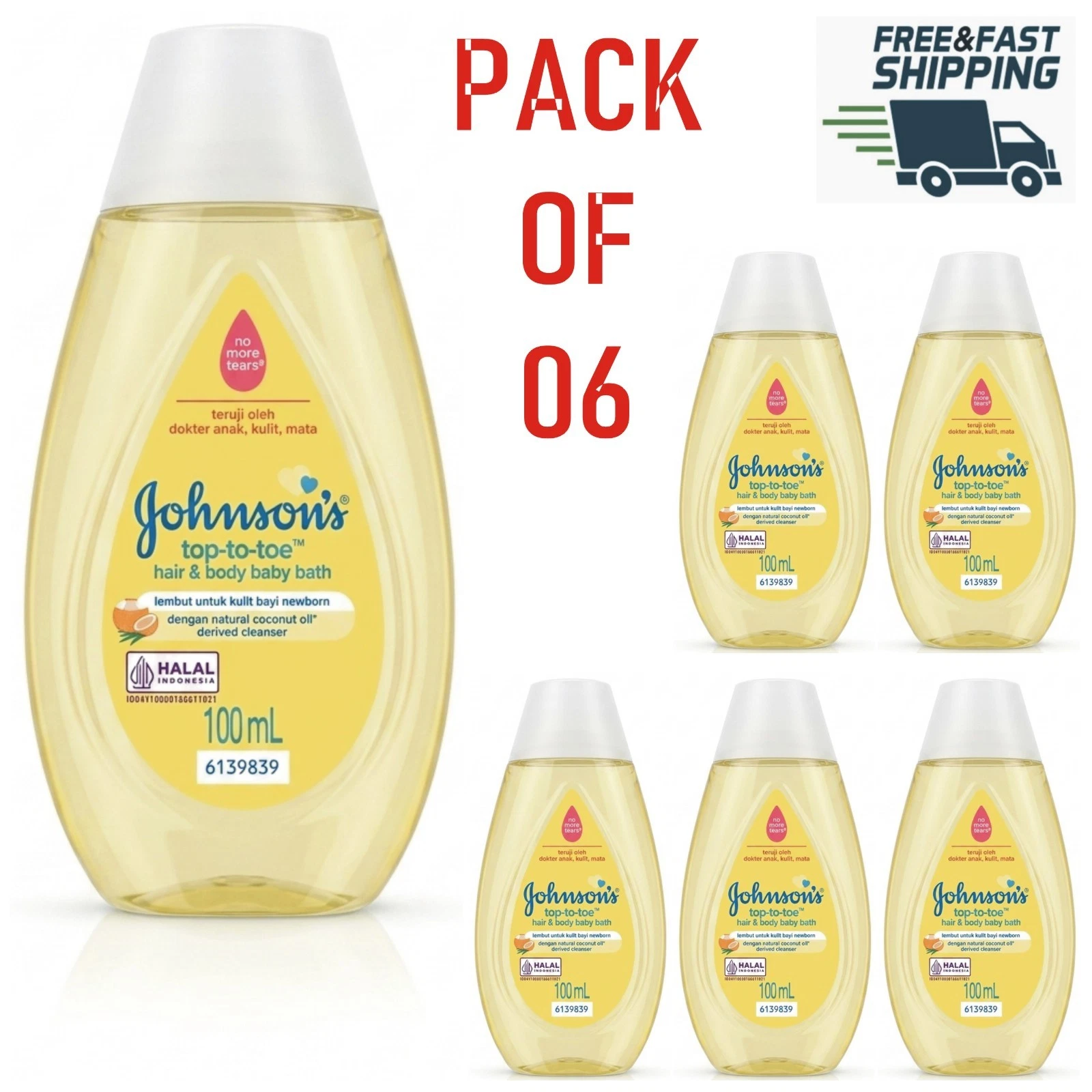 Johnson's Head To Toe Wash & Shampoo Gently Cleanses Mini 3.4 Oz 6 Pack
Opens in a new window or tab