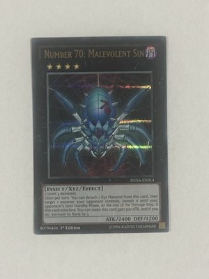 Yu-Gi-Oh! Number 70: Malevolent Sin DUSA-EN014 Ultra Rare 1st Edition Near Mint!