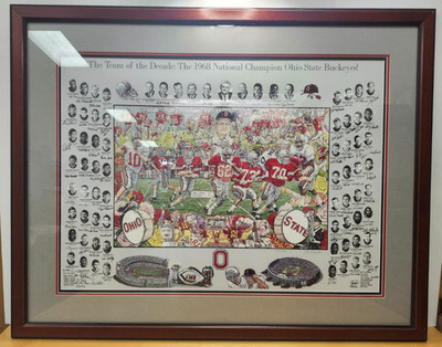 THE Ohio State Buckeyes 1968 'Team of the Decade' Art Print w/ Signatures 27/200