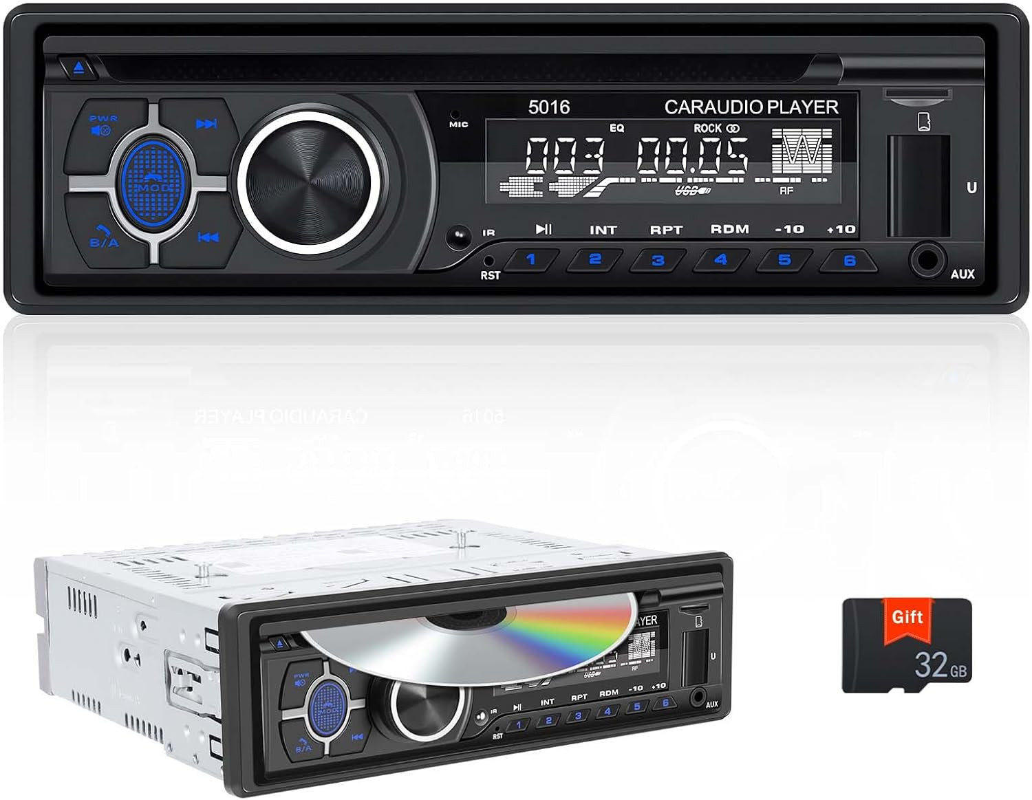 Autoradio Universale 1 DIN 12V-24V - Bluetooth 5.1, Lettore DVD e USB