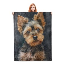 Cute Yorkshire Terrier Blanket Gifts for Women Girls Soft Warm Lightweight Co...