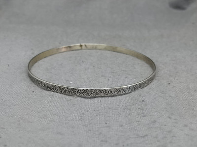 アクセサリー Vintage Silver Wide Wave Caff Bangle 925 Vtg 925 Sterling Silver Floral Wave Bangle Cuff Bracelet 8