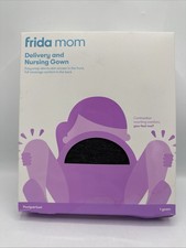 Frida Mom Labor and Delivery Nursing Gown for Hospital One Size Gray Easy Snap