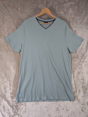Alphar One Herren T-Shirt XXL Salbeigrün V-Ausschnitt Kurzarm 100% Baumwolle Tee 23''