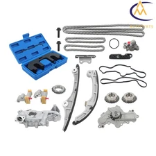 Timing Chain Kit Water&Oil Pump w/Tool Box For Ford Lincoln 3.5L 3.7L 2007-2010