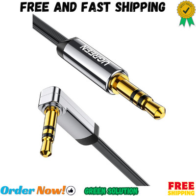 3.5mm Audio Cable Stereo Aux Cord 90 Degree Right Angle, Compatible with Beats