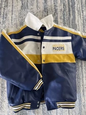 Vintage NBA Indiana Pacers Leather Jacket Youth Medium 12/14