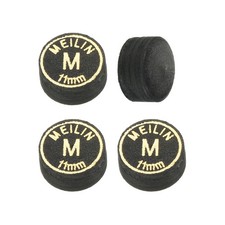 4Pack 11mm Pool Cue Tips Medium Laminated Glue-on Billiard Stick Tips Black