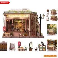 Garden Caf Book Nook Kit - DIY Miniature House 3D Puzzle, 11" x 7.1" x 9.5"