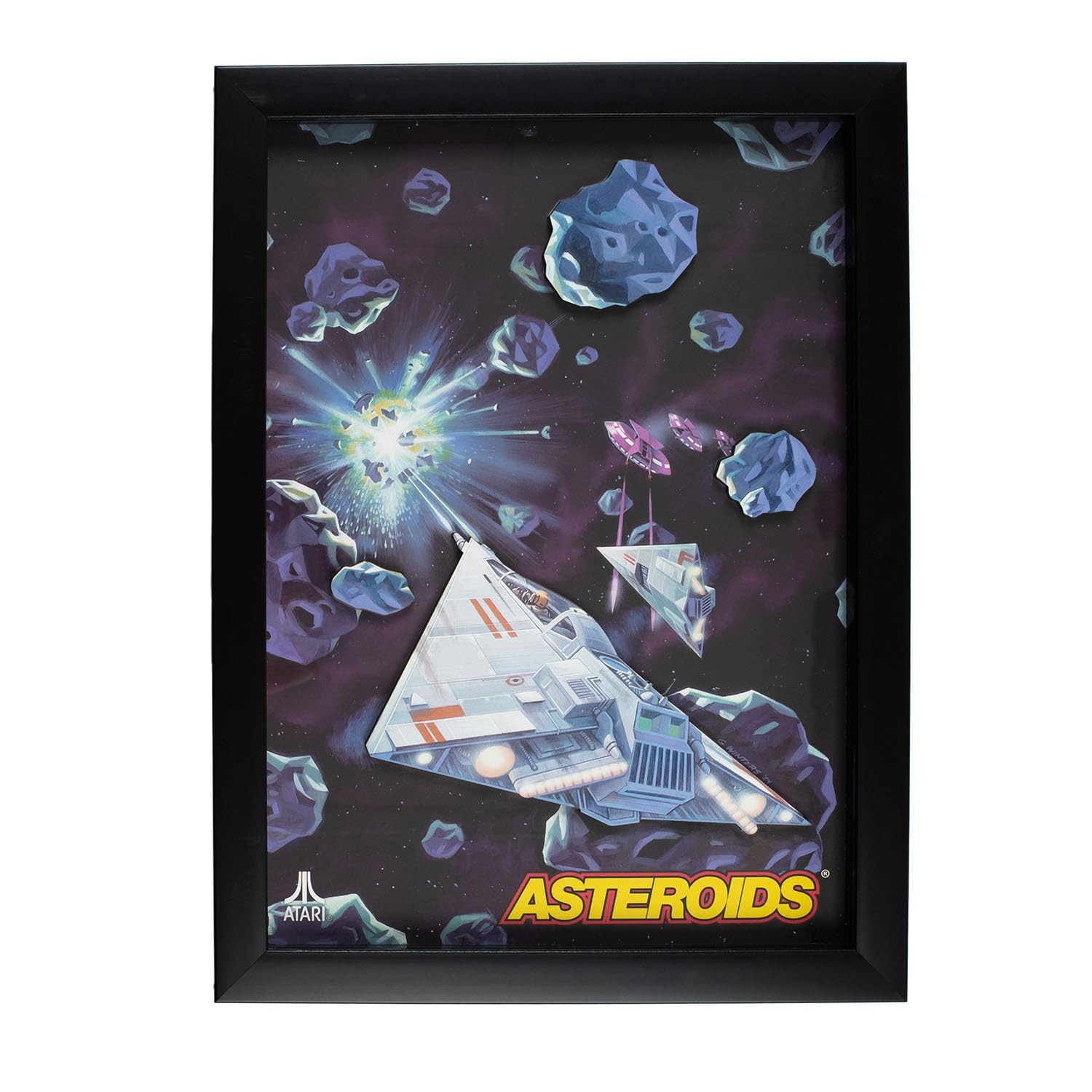 Official Atari 3D Wall Art, Authentic Asteroid Collection for Gaming Setup, Game