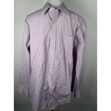 Ralph Lauren Lauren Non Iron Striped Dress Shirt Mens 15 1/2 34 35 Purple White