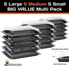 Platterplus Catering Platter Trays & Lids, Parties - 5 Small, 5 Medium & 5 Large