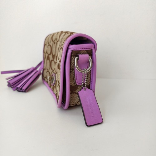 COACH Legacy Penny Signature Jacquard Canvas Pebbled Leather shoulder bag Small - Picture 2 of 21