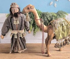 Primitive Wiseman & Camel Plush Christmas Nativity Scene Farmhouse Holiday Decor