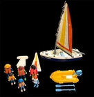 Playmobil Sailboat Regina 3774 Figures & Dinghy Set Vintage Collectible Toy