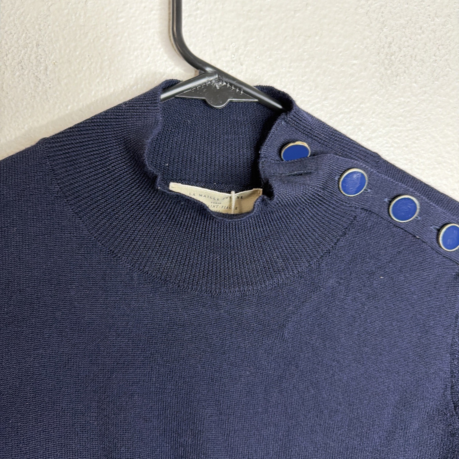 SEZANE Jacob Jumper Women's Size Medium Navy Blue Sweater Long Sleeve NWT image 3