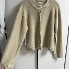 Beige Knit Cardigan, Stylish and Versatile