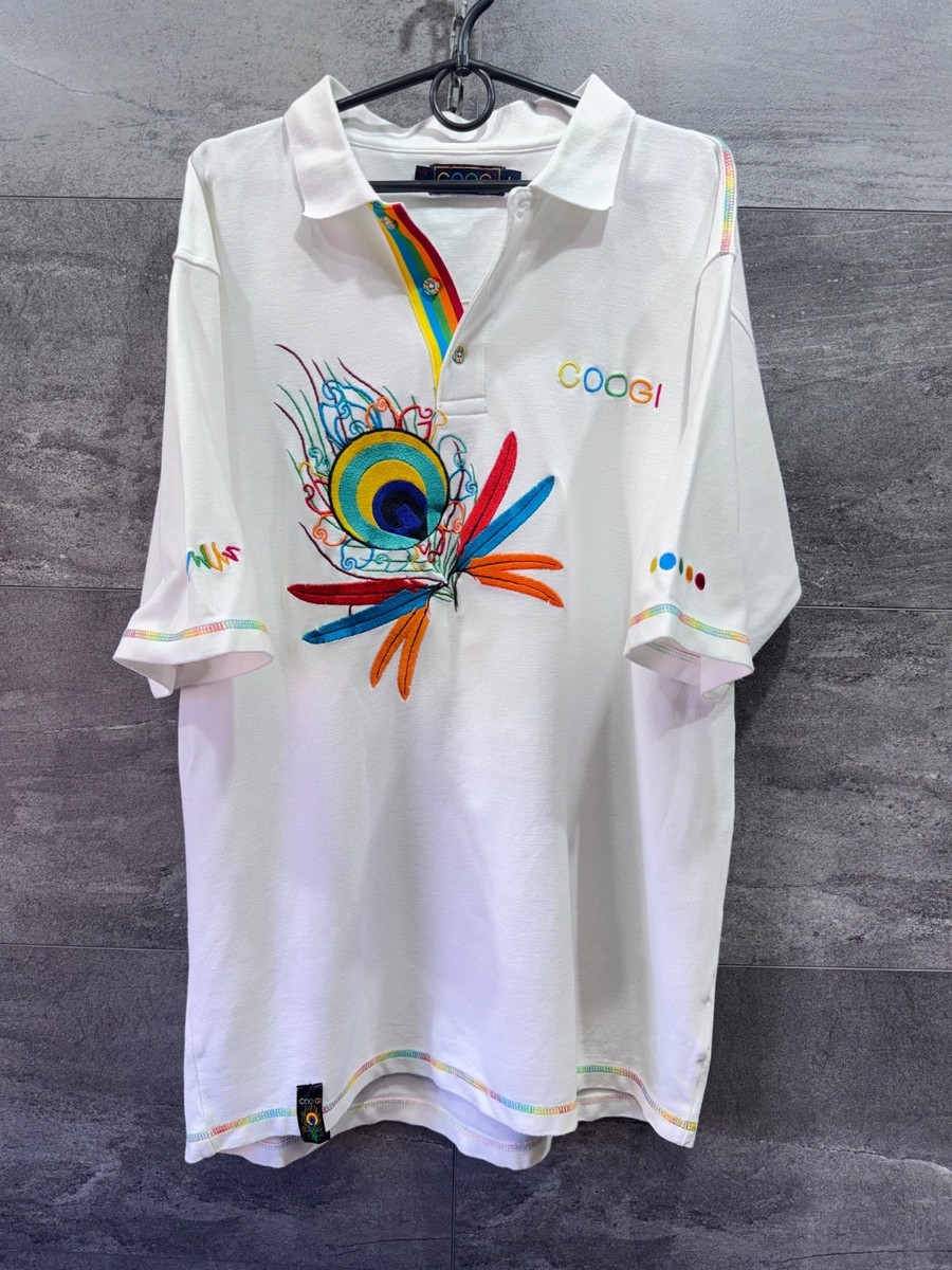 Vintage COOGI Australia Embroidered Graphic Polo Shirt Mens Size L